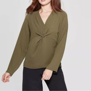 Prologue Long Sleeve Twist Blouse
